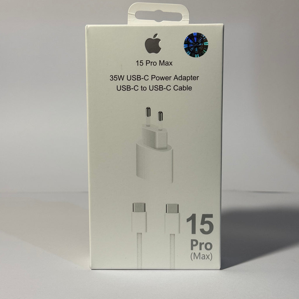 Kit Cargador Rápido 35W (Adaptador + Cable USB-C) - Premium