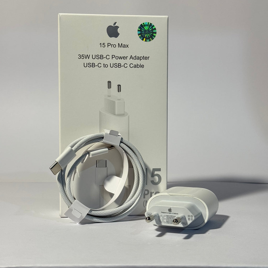 Kit Cargador Rápido 35W (Adaptador + Cable USB-C) - Premium